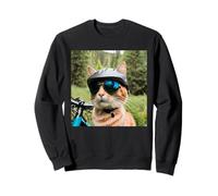 Chat sur Une Piste de vélo de Montagne Sweatshirt