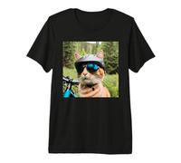 Chat sur Une Piste de vélo de Montagne T-Shirt Haut de Gamme