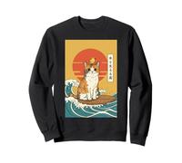 Chat Surf Japonais Grande Vague Kanagawa Japon Anime Sweatshirt