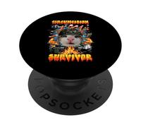 Chat survivant drôle de circoncision bizarrement spécifique Chat Meme PopSockets PopGrip Adhésif