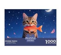 Chat Tabby 1000 Pièces 1000 Pièces Adultes Puzzles Animal Décoration D Intérieur Enfants Cadeaux Classiques pour Créatif 38x26cm/1000pcs