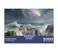 Chat Tabby 1000 Pièces Adultes De Puzzle Adultes De Puzzle Animal Classiques Cadeau Enfants Cadeaux Impossible 38x26cm/1000pcs