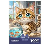 Chat Tabby 1000 Pièces Puzzle Adultes Puzzles Animal Décoration D Intérieur Enfants Cadeaux Jouets De Jeu Stimulants 70x50cm/1000pcs