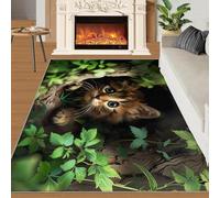 Chat Tapis 60x90 cm Motif Trous D'Arbres Moquette Antiderapant à Poils Courts Tapis 3D Lavable en Machine Convient aux EntréEs Couloirs et Portes d'Entrée b-2548
