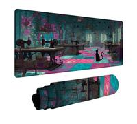 Chat Tapis de Souris XXL, Grand sous Main Bureau 1600x800x3mm Machine, Haute Précision et Vitesse Mouse Pad, Desk Mat avec Base en Caoutchouc, Gaming Accessoire Bureau, pour PC Gamer, Laptop L-5126