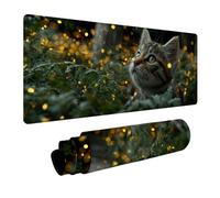 Chat Tapis de Souris XXL, Grand sous Main Bureau 800x400x3mm Animal, Haute Précision et Vitesse Mouse Pad, Desk Mat avec Base en Caoutchouc, Gaming Accessoire Bureau, pour PC Gamer, Laptop V-2370