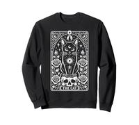 Chat Tarot Gothique Occulte Rose Crânes Art Lune Femmes Filles Sweatshirt