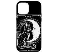 Chat Tarot Mystique XVII The Moon Croissant Lune Tarot Coque pour iPhone 12 mini