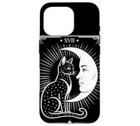 Chat Tarot Mystique XVII The Moon Croissant Lune Tarot Coque pour iPhone 16 Pro