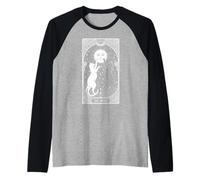 Chat Tarot The Moon Art Nouveau Vintage Funny Feline Cats Manche Raglan