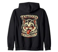 Chat tatoué et employé - Style Vintage félin Sweat à Capuche