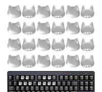 Chat Tête Onglets Clavier Transparentes, 24 Pièces Mignon Chat Relief Clavier Autocollants Pour Longs Ongles, Nails Arts Rehausseur Chaton Tête Touches Autocollant, Chaton Têtes Claviers Bulles