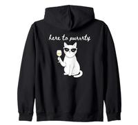 Chat Thème Bachelorette Here to Purrrty Sweat à Capuche
