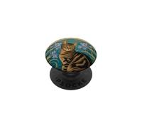 Chat tigré Art Nouveau Iris Floral PopSockets PopGrip Adhésif
