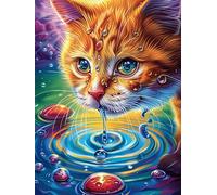 Chat tigré avec une fleur d'hibiscus 500 Pieces Casse-tête Amateur D'Art En Carton Haute Densité Faune sauvage et animaux de compagnie Difficile Niveau Expert Décoration Murale Cadeau Fête Des Pères P