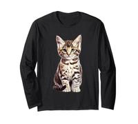 Chat tigré Croquis Dessin Art Amoureux des Chats Manche Longue