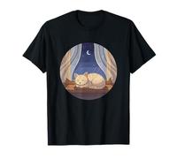 Chat tigré endormi par Moonlit Window Night T-Shirt