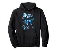 Chat tigré Hurlant Lune drôle années 90 Meme Sweat à Capuche
