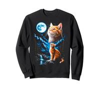 Chat tigré Hurlant Lune drôle années 90 Meme Sweatshirt
