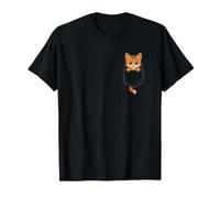 Chat Tigré Mignon Jetant Un Coup Doeil Hors De La Poche Art T-Shirt