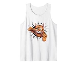 Chat tigré Orange brisant Le Mur Graphique Kitty Lovers Débardeur