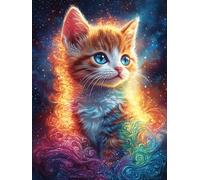 Chat tigré Orange dans Une Lueur Ardente Puzzle 1000 Pièces pour Adultes Design Moderne Educa Jeu De Réflexion Relaxation Art Cadeau De Fête Famille 1000 PCS