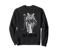 Chat tigré Portant Une créature Spatiale Science-Fiction Parodie d'horreur Sweatshirt