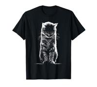 Chat tigré Triste Meme émotionnel félin Minimaliste Croquis Art T-Shirt