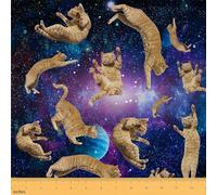 Chat Tissus au metre 276x150cm Galaxy Chat imprimé Tissus Canapé pour la décoration intérieure et les projets de bricolage à la maison, espace extérieur PET imperméable Tissu extérieur