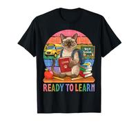 Chat tonkinois prêt à Apprendre, Amusant pour la rentrée Scolaire T-Shirt