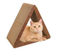 Chat triangulaire d'intérieur, griffoir, jouet animal amovible, 48,5 x 45 x 23 cm, tapis d'exercice mental et physique, respectueux de l'environnement, carton ondulé pour chambre à coucher, salon