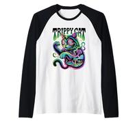 Chat Trippy Hip Hop EDM Urban Feline Graphic Design Manche Raglan