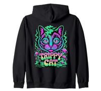 Chat Trippy Hip Hop EDM Urban Feline Graphic Design Sweat à Capuche