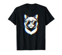 Chat Trippy Vaporwave Kitten Techno Rave EDM Music Party T-Shirt