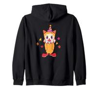 Chat Triste sans Queue Tomcat habillé en Clown Sweat à Capuche