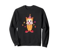 Chat Triste sans Queue Tomcat habillé en Clown Sweatshirt