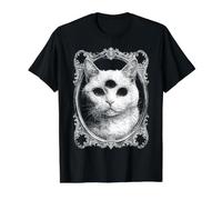 Chat Trois Yeux Occulte Gothic Victorien Weird Cursed T-Shirt Graphique avec Valeur