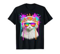 Chat Turc Van avec Casque et Lunettes de Soleil Art T-Shirt