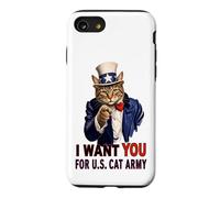 Chat USA Funny Vintage Juillet 4th American Independence Day Coque pour iPhone SE (2020) / 7/8
