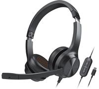 Chat Usb Casque Filaire Avec Microphone Antibruit Rabattable, Kit Smartcomms, Commandes Intégrées Pour Pc/Mac/Ordinateur Portable[L105]