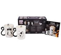 Chat Va Très Bien - Coffret Avec 2 Tasses En Céramique Et 1 Livre De Recettes