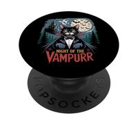 Chat Vampire Night of The Vampurr Halloween Spook PopSockets PopGrip Adhésif