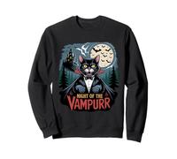 Chat Vampire Night of The Vampurr Halloween Spook Sweatshirt