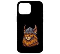 Chat Viking Amusant avec Casque pour Amoureux des Chats Coque pour iPhone 16 Pro Max