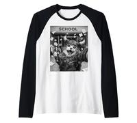 Chat Viking Dernier Jour d'école Summer Break Funny Selfie Manche Raglan