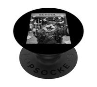 Chat Viking Dernier Jour d'école Summer Break Funny Selfie PopSockets PopGrip Adhésif