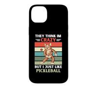 Chat Vintage Ils pensent Que Je suis Fou mais J'aime Juste Le Pickleball Coque pour iPhone 14 Plus