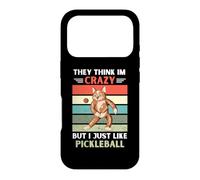Chat Vintage Ils pensent Que Je suis Fou mais J'aime Juste Le Pickleball Coque pour iPhone 17 Pro