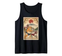 Chat Vintage Sumo Wrestler Art Japonais Anime Ukiyo-e Graphic Débardeur