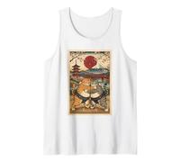 Chat Vintage Sumo Wrestler Art Japonais Anime Ukiyo-e Graphic Débardeur